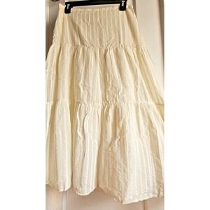 See by Chloé made in Portual ivory‎ midi tiered textured lined skirt Sz 40 (US8)